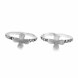 Silver cross toe rings - Silvenca