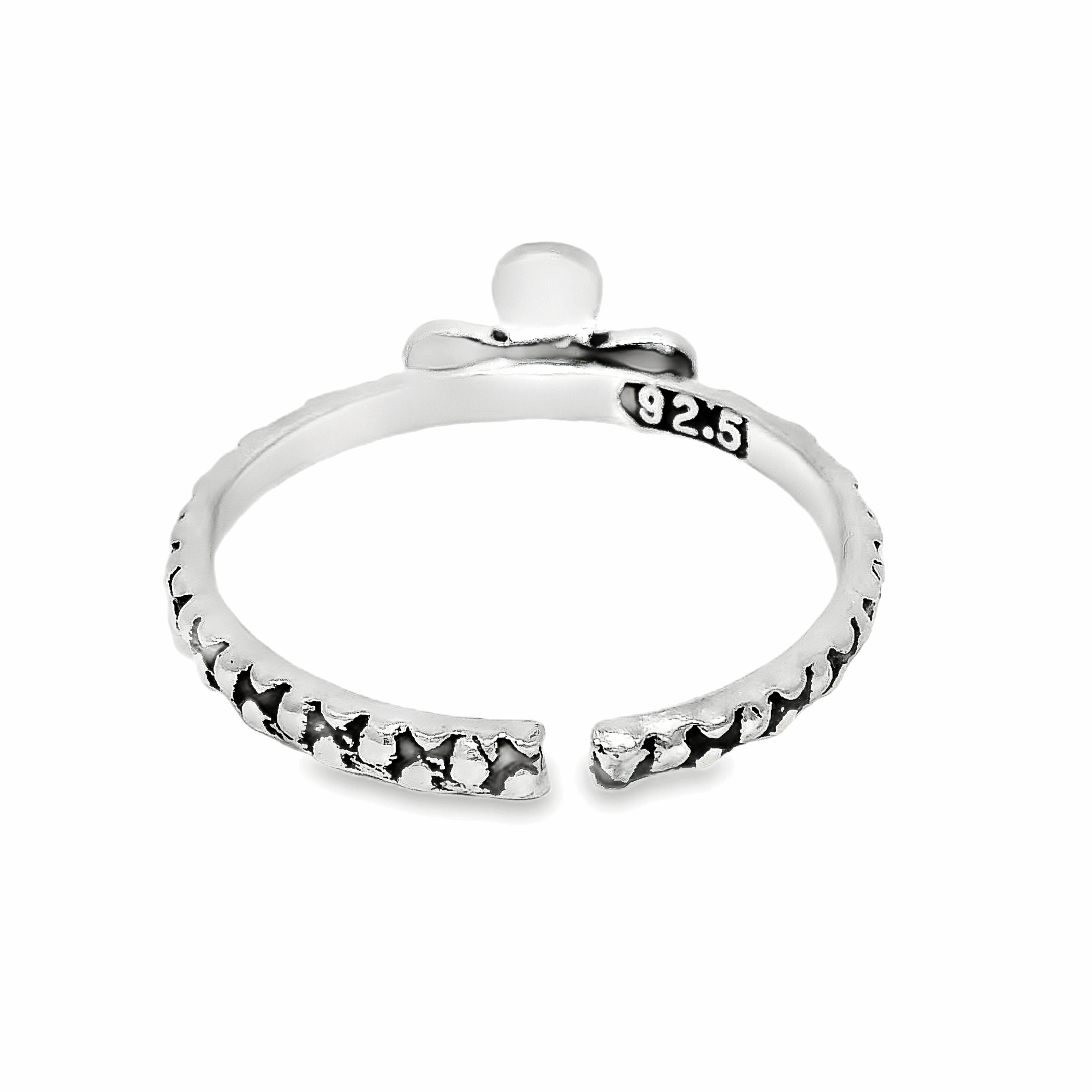 Silver cross toe rings - Silvenca