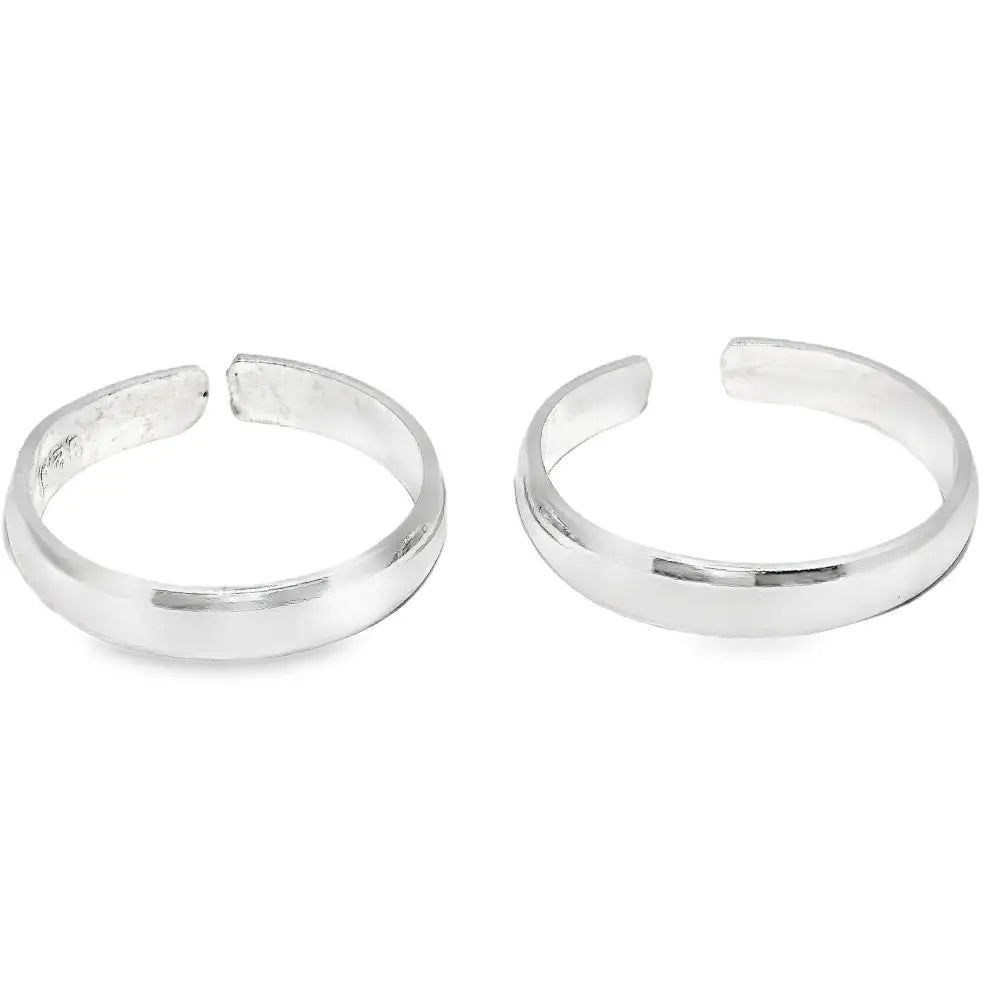 Sleek design silver toe rings - Silvenca