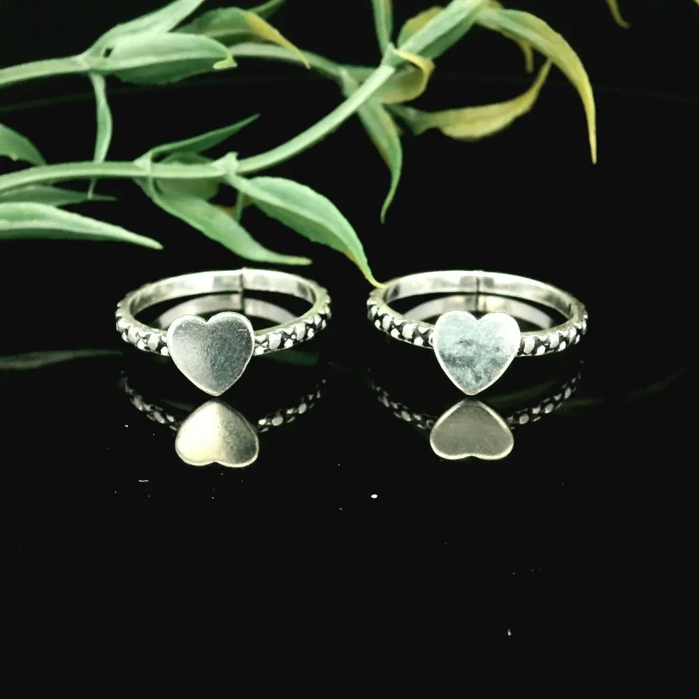 Stunning heart-shaped silver toe rings - Silvenca