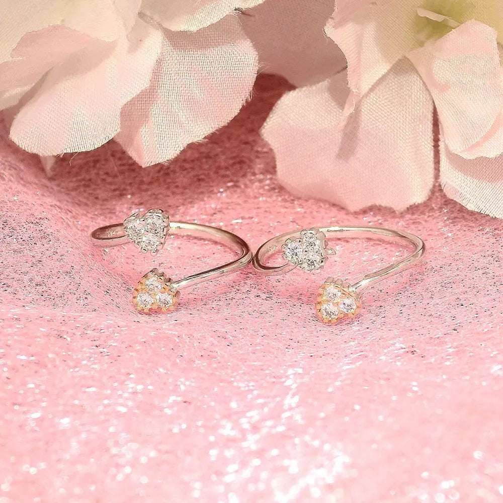 Stunning heart-shaped toe rings - Silvenca