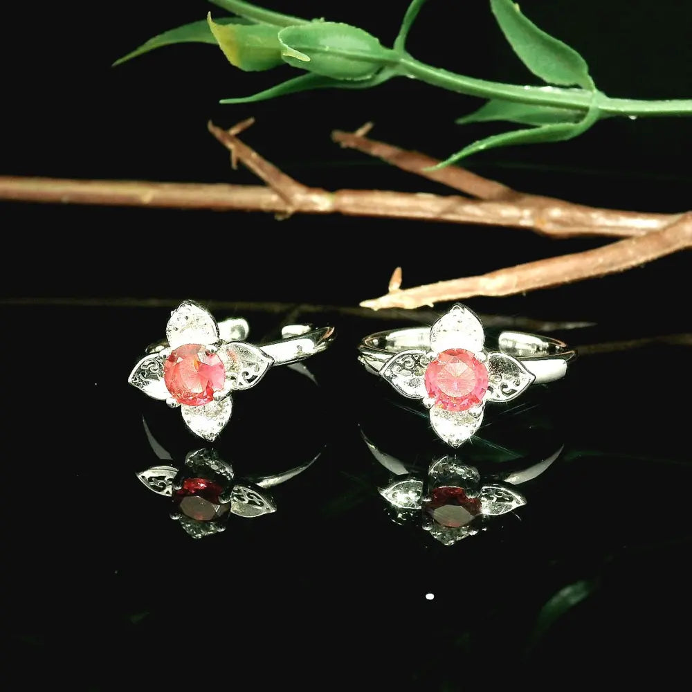 Floral silver toe rings - Silvenca