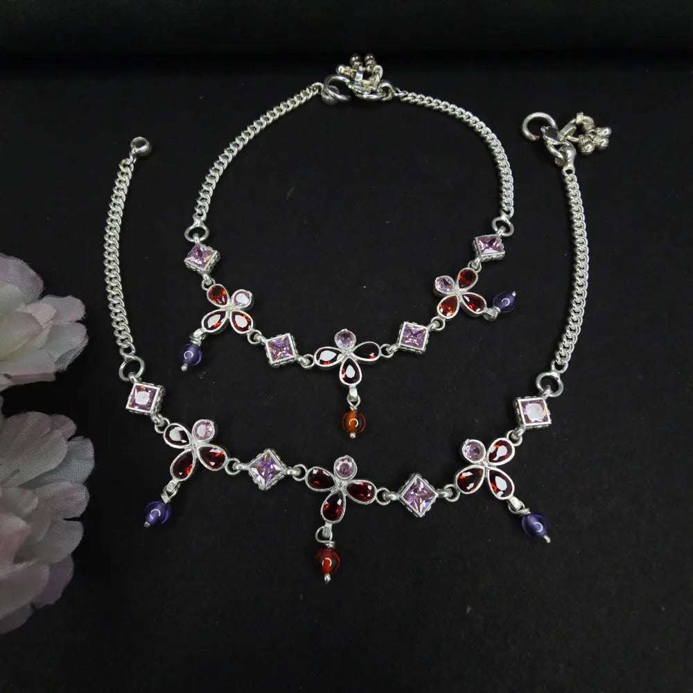 Traditional Pure Silver Payal - Silvenca